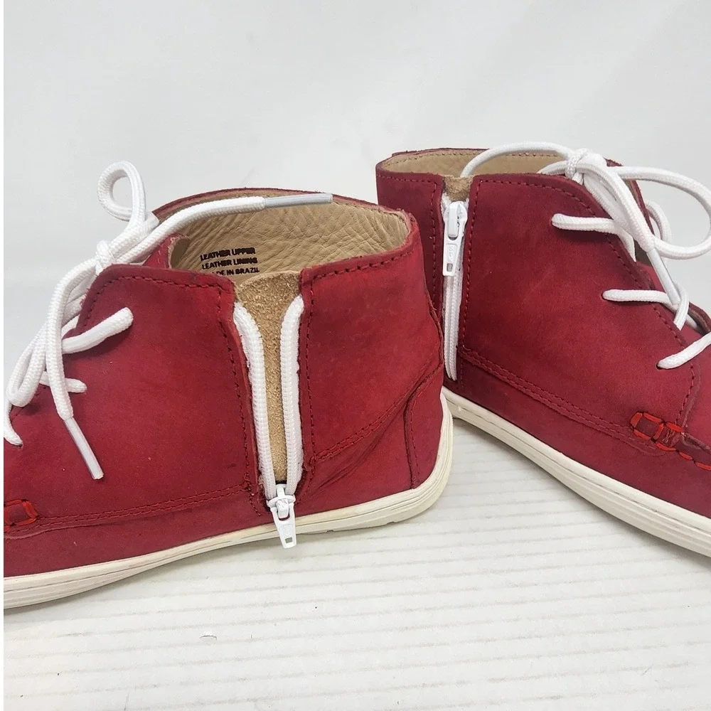 Marc Joseph New York Red Leather Suede Chukka Ankle Boots Boys Size‎ 3.5